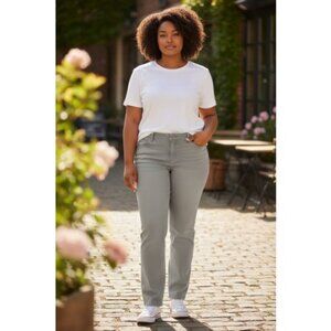 STYLE & CO Brown Slim Straight Leg Stretch Denim Jeans Womans Plus Size 24W